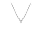 9K White Gold 'V' Initial Adjustable Necklace 38cm/43cm  Australia