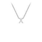 9K White Gold 'X' Initial Adjustable Necklace 38cm/43cm  Australia
