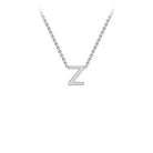 9K White Gold 'Z' Initial Adjustable Necklace 38cm/43cm  Australia