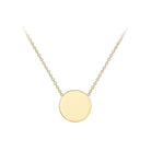 9K Yellow Gold 10mm Disc Adjustable Necklace 41cm-43cm