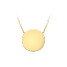 9K Yellow Gold 15mm Disc Pendant Adjustable Necklace 41cm-43cm