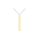 9K Yellow Gold 4.9mm x 39.7mm Vertical Bar Adjustable Necklace 41cm-43cm