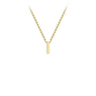9K Yellow Gold 'I' Initial Adjustable Necklace 38cm/43cm  Australia