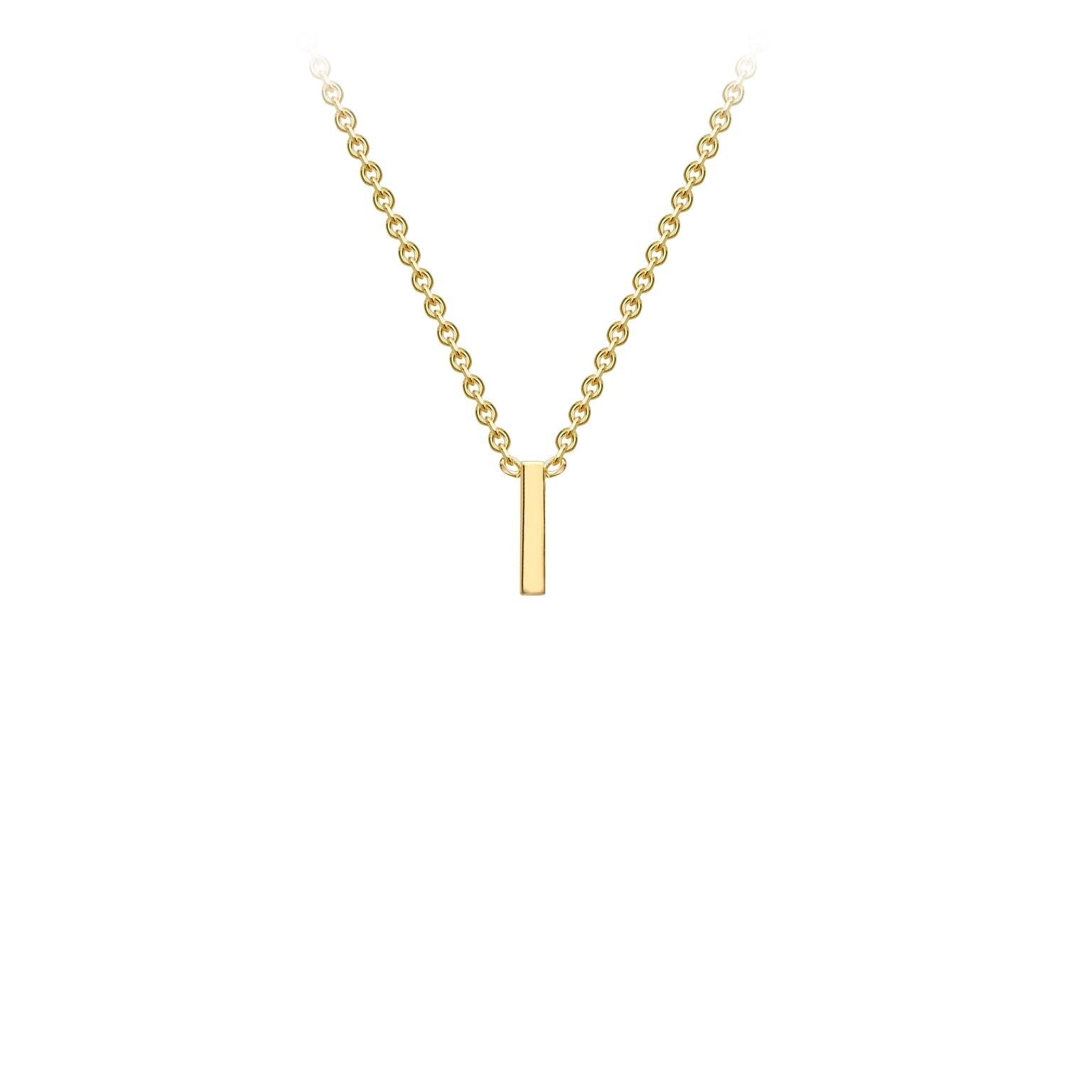 9K Yellow Gold 'I' Initial Adjustable Necklace 38cm/43cm  Australia
