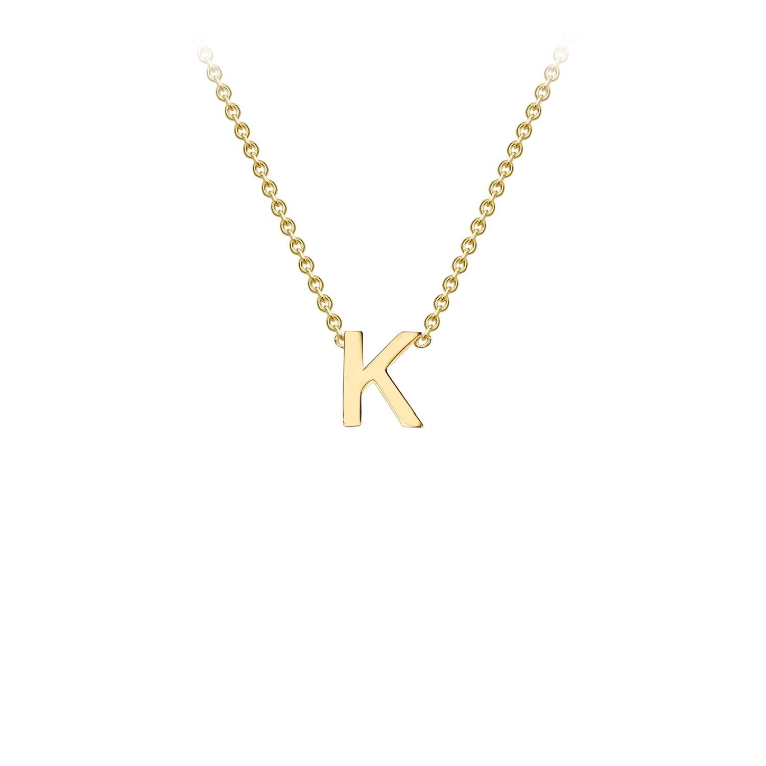 9K Yellow Gold 'K' Initial Adjustable Necklace 38cm/43cm  Australia