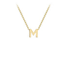 9K Yellow Gold 'M' Initial Adjustable Necklace 38cm/43cm  Australia