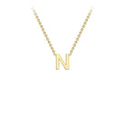 9K Yellow Gold 'N' Initial Adjustable Necklace 38cm/43cm  Australia