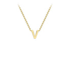 9K Yellow Gold 'V' Initial Adjustable Necklace 38cm/43cm  Australia