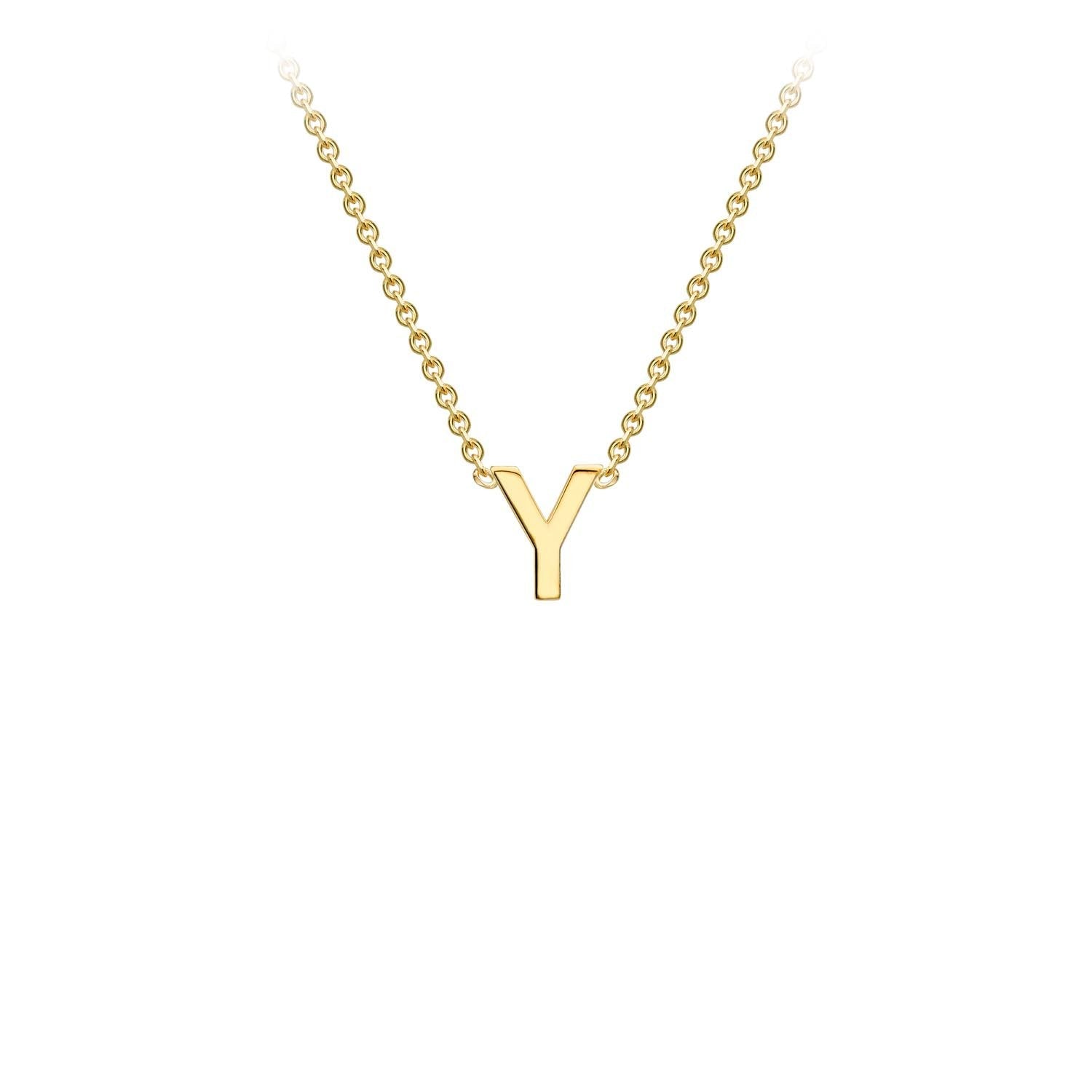 9K Yellow Gold 'Y' Initial Adjustable Necklace 38cm/43cm  Australia