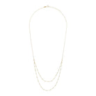9K Yellow Gold Beaded Double Chain Necklace 48cm