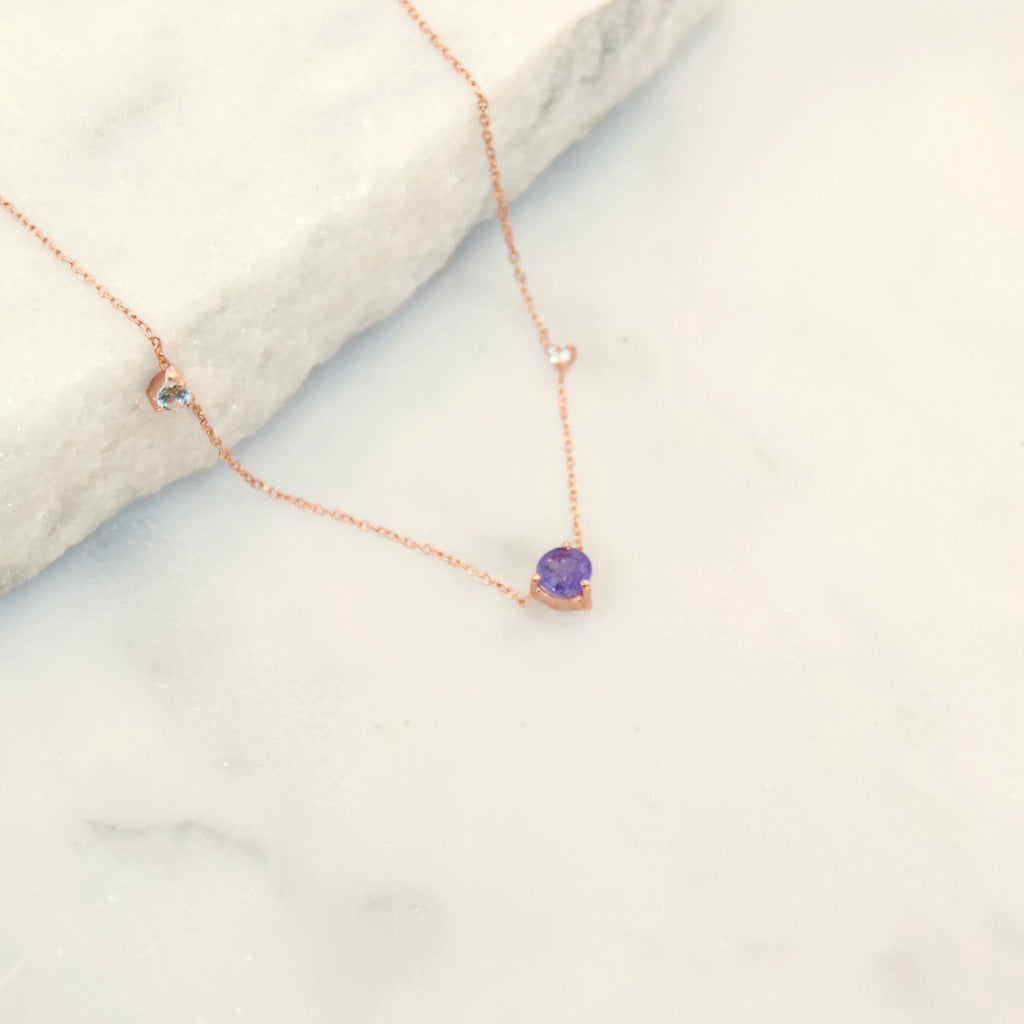 All that Glitters Tanzanite and Aquamarine Necklace - Regarde Jewellers