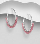 Beaded Pink Tourmaline Hoop Earrings - Regarde Jewellers