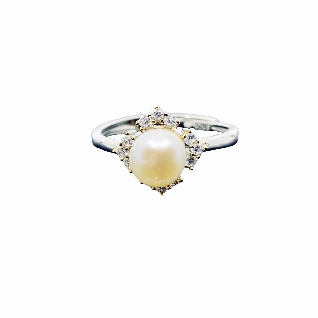 Freshwater Pearl & White Sapphire Ring - Regarde Jewellers