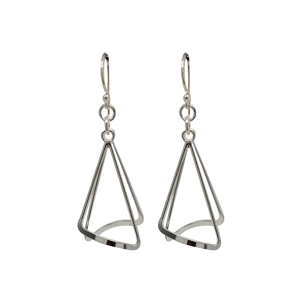 Modern Triangular Earrings (Silver) - Regarde Jewellers